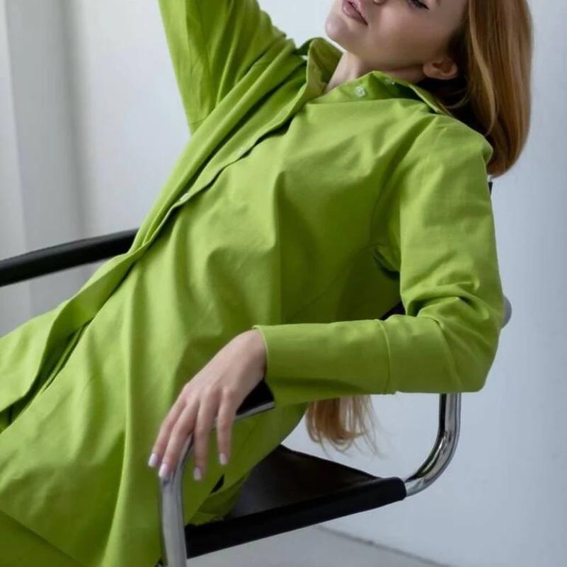 Женский домашний костюм Лен "Alessia" light green - 1