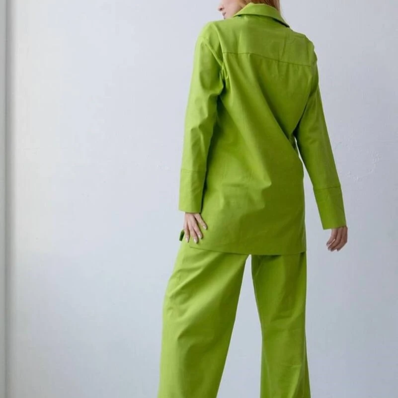 Женский домашний костюм Лен "Alessia" light green - 2