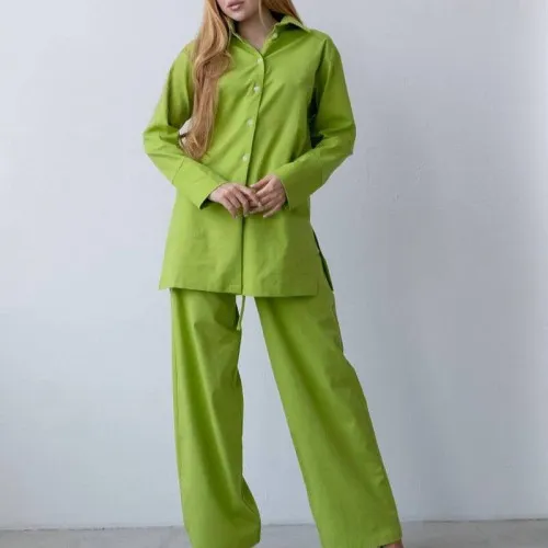 Жіночий домашній костюм Льон "Alessia" light green