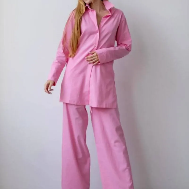 Женский домашний костюм Лен "Alessia" pink