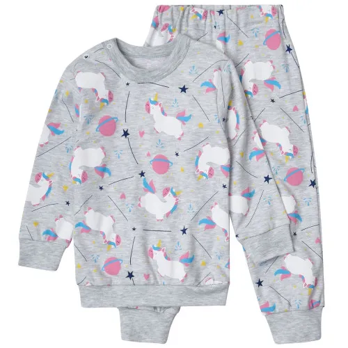 Піжама дитяча (світшот + штани) "Dreams" unicorn gray