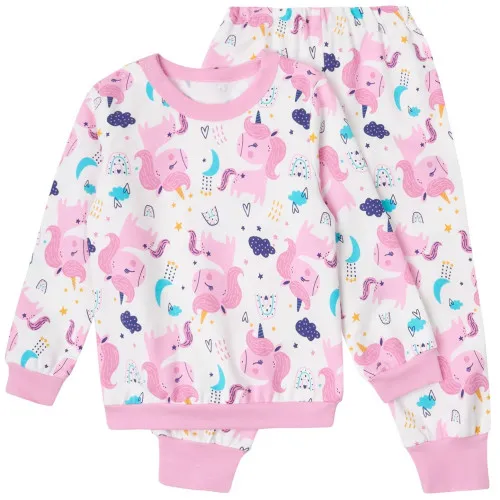Пижама детская для девочек (свитшот + штаны) "Dreams" unicorn pink
