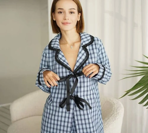 Пижама женская байка с кружевом "Lace" - 2