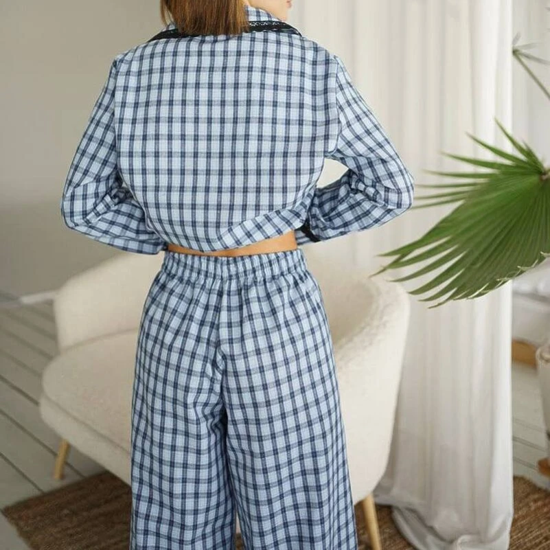 Пижама женская байка с кружевом "Lace" - 2