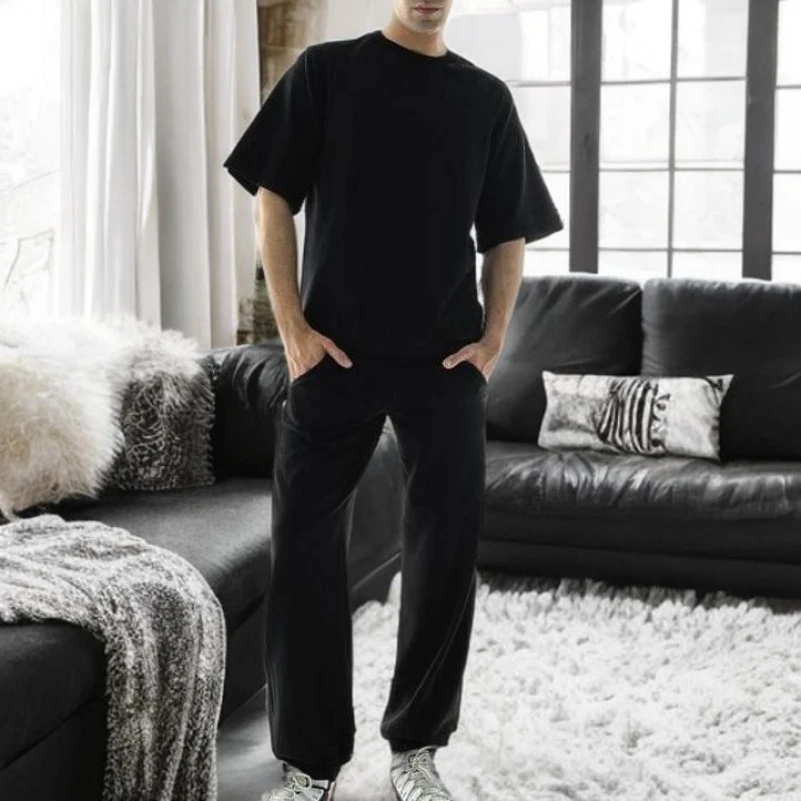 Мужской домашний костюм (футболка+штаны) "Matteo" black - 3