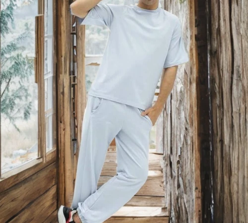 Мужской домашний костюм (футболка+штаны) "Matteo" blue - 2