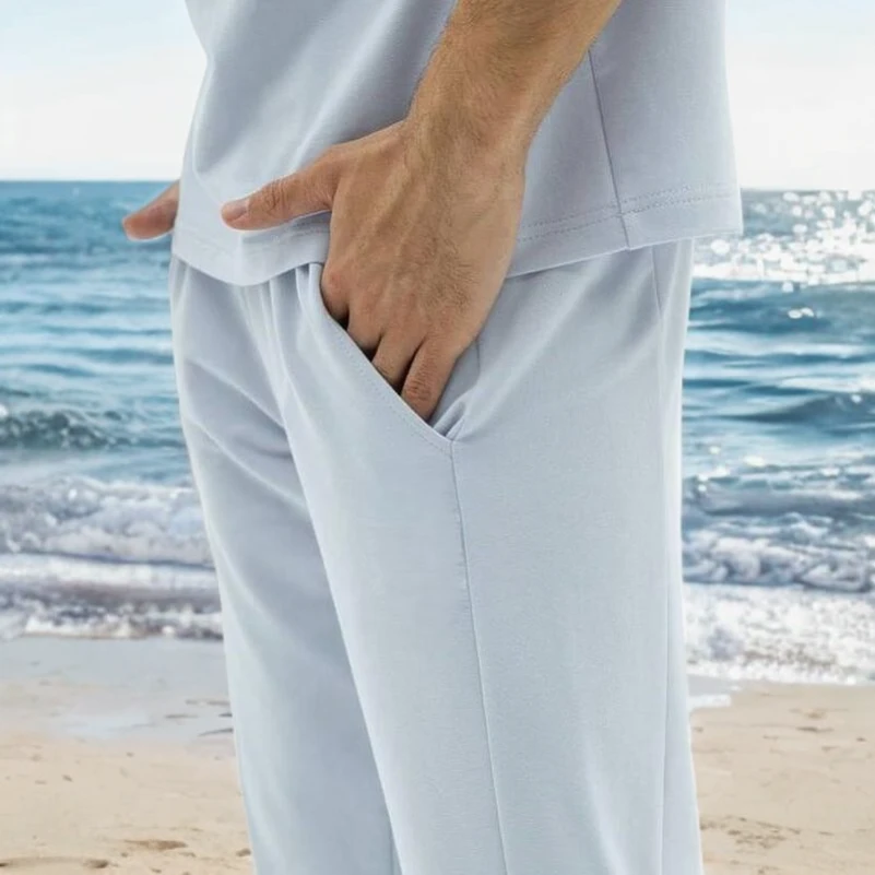 Мужской домашний костюм (футболка+штаны) "Matteo" blue - 2