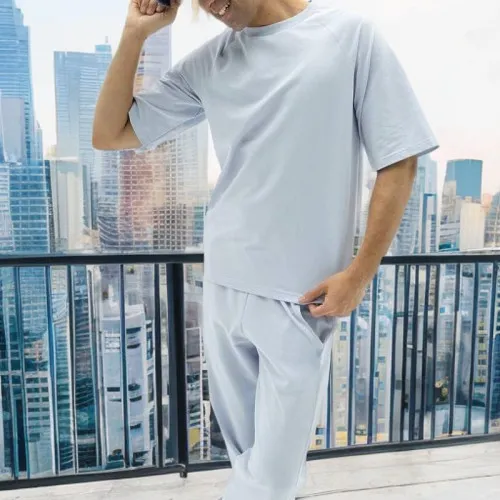 Чоловічий домашній костюм (футболка+штани) "Matteo" blue