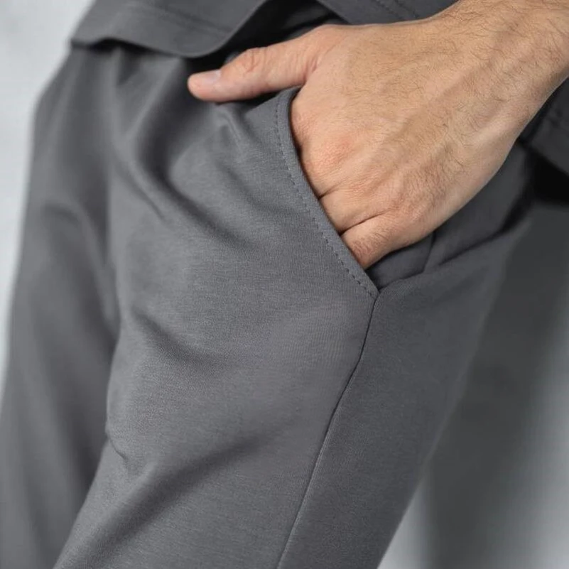 Мужской домашний костюм (футболка+штаны) "Matteo" gray - 4