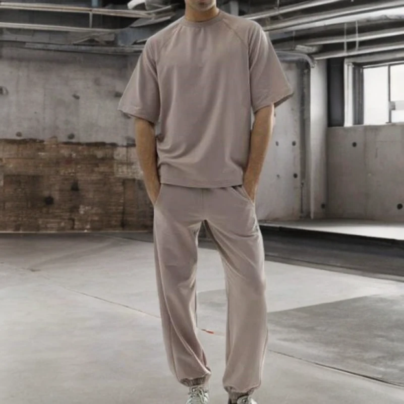 Чоловічий домашній костюм (футболка+штани) "Matteo" mokko - 1