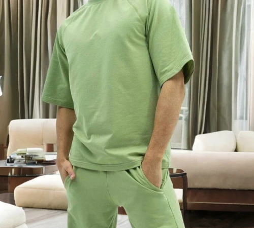 Мужской домашний костюм (футболка+штаны) "Matteo" olive