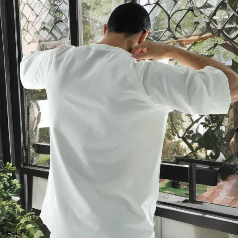 Мужской домашний костюм (футболка+штаны) "Matteo" white - 4