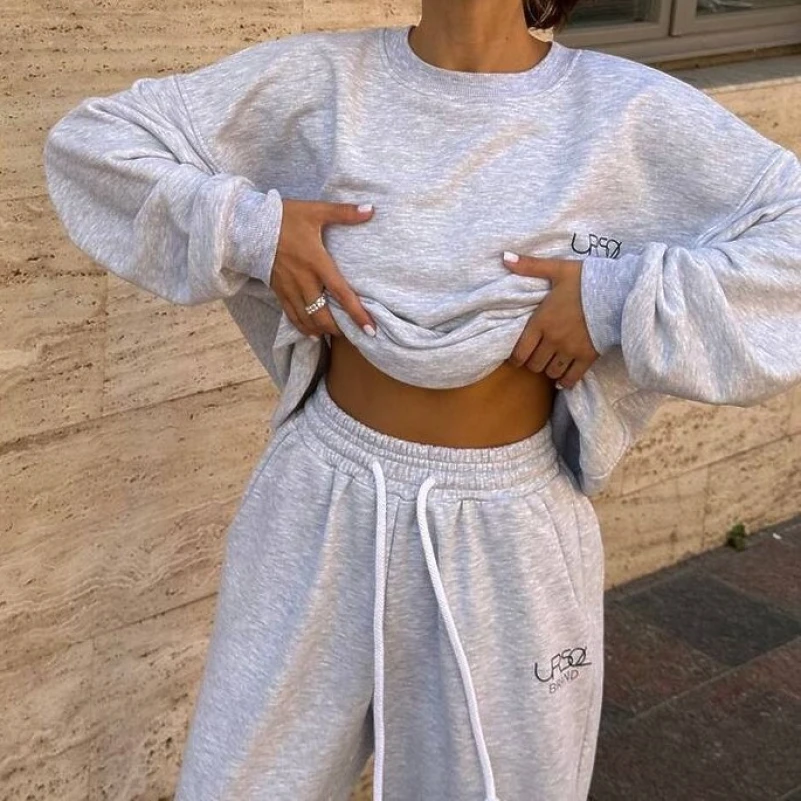 Женский домашний костюм (кофта+штаны) "Monika" gray - 1