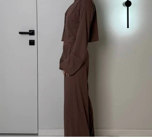 Пижама женская "Ribbed brown" трикотаж - 2