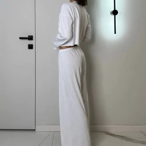 Пижама женская "Ribbed white" трикотаж - 3