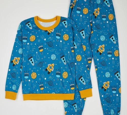 Пижама детская для мальчиков (свитшот + штаны) "Sleepy Wonders" space
