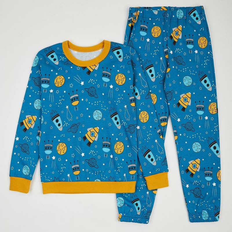 Пижама детская для мальчиков (свитшот + штаны) "Sleepy Wonders" space