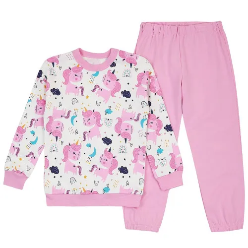 Піжама дитяча для дівчат (світшот + штани) "Sleepy Wonders" unicorn