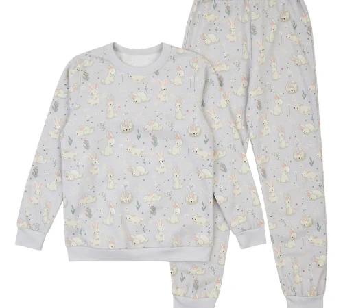 Пижама детская утепленная (свитшот + штаны) "Snuggles" rabbits
