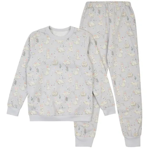 Піжама дитяча утеплена (світшот + штани) "Snuggles" rabbits