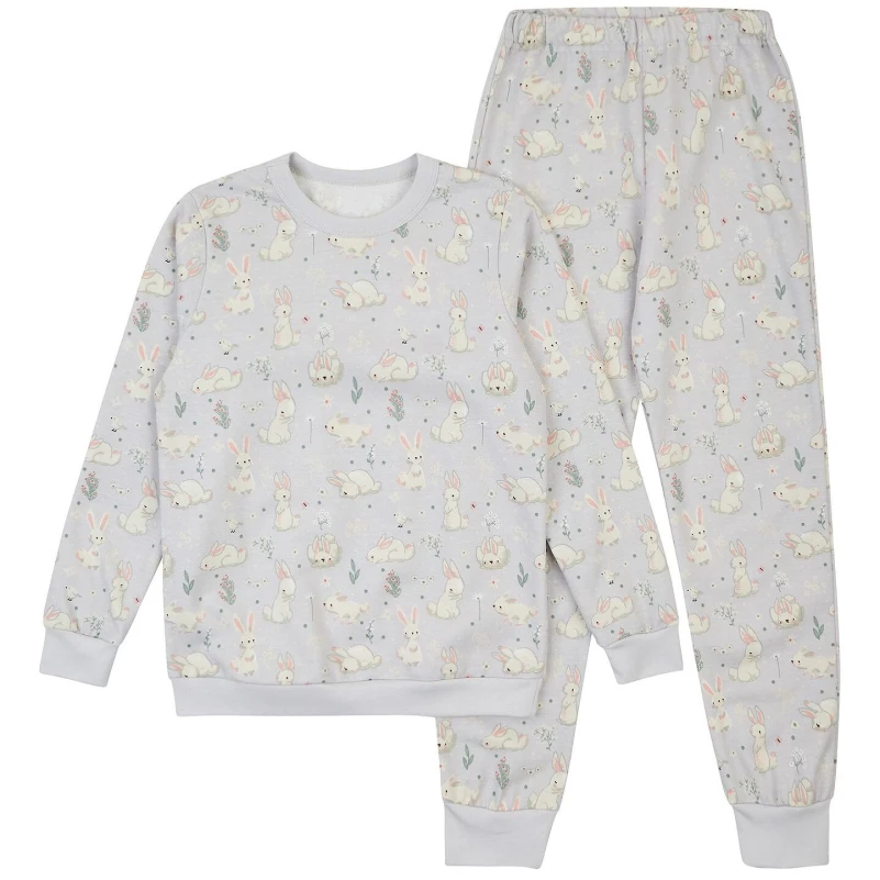 Пижама детская утепленная (свитшот + штаны) "Snuggles" rabbits