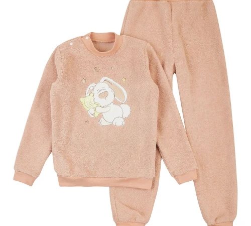  Пижама детская махровая (свитшот + штаны) "Wonders" coffee