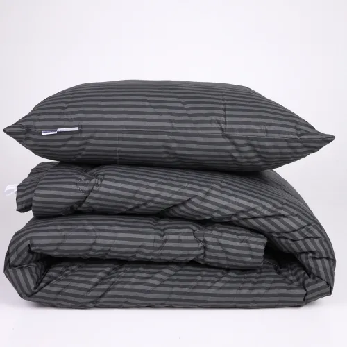 Ковдра бамбукова №159-2 Сolor Fun Line 17-0611 Stripe Black Bamboo (2шт наволочки в подарунок) - 3