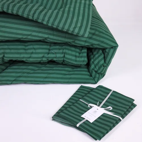 Ковдра вовняна №135-1 Сolor Fun Line 17-0612 Stripe Emerald Вовна (2шт наволочки в подарунок) - 5