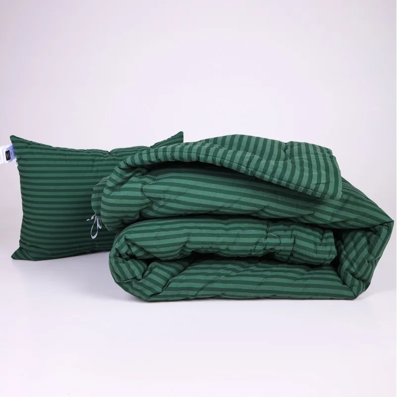 Ковдра вовняна №135-1 Сolor Fun Line 17-0612 Stripe Emerald Вовна (2шт наволочки в подарунок) - 2