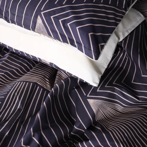 Комплект постельного белья Ranforce Elite TEENAGER 17-0721 Cream and Grey Stripes - 4