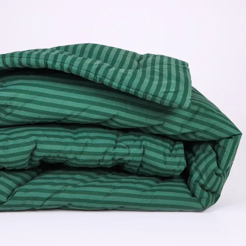 Одеяло шерстяное №135-3 Сolor Fun Line 17-0612 Stripe Emerald шерсть бязь (зима) - 2