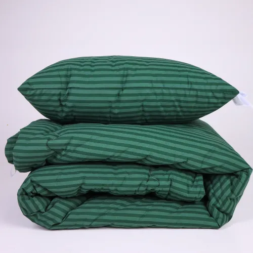 Одеяло шерстяное №135-3 Сolor Fun Line 17-0612 Stripe Emerald шерсть бязь (зима) - 4