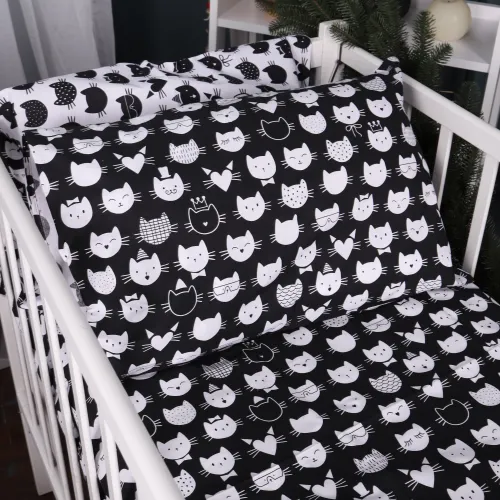 Комплект постельного белья Бязь BABY 17-0673 Monochrome Meows - 4