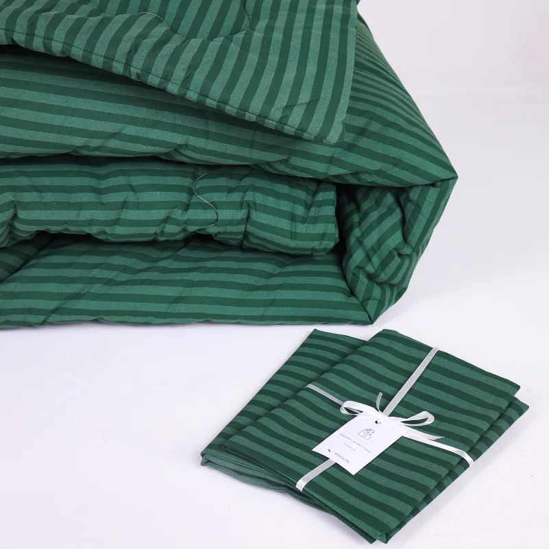 Ковдра антиалергенна №138-4 Сolor Fun Line 17-0612 Stripe Emerald зимова - 4