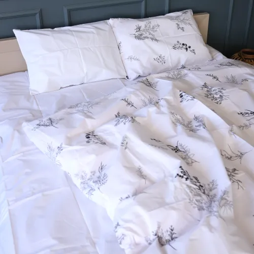 Комплект постільної білизни Бязь 17-0956 White Botanica