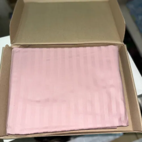 Простирадло на гумці Satin Stripe 30-0007 Pink УЦІНКА - 2