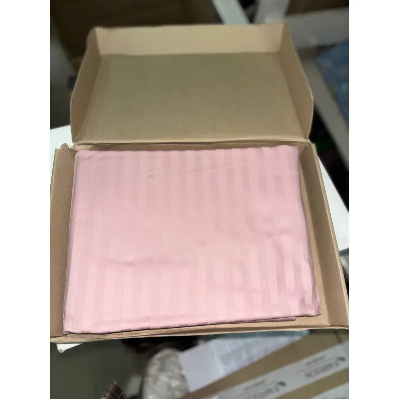 Простирадло на гумці Satin Stripe 30-0007 Pink УЦІНКА - 1