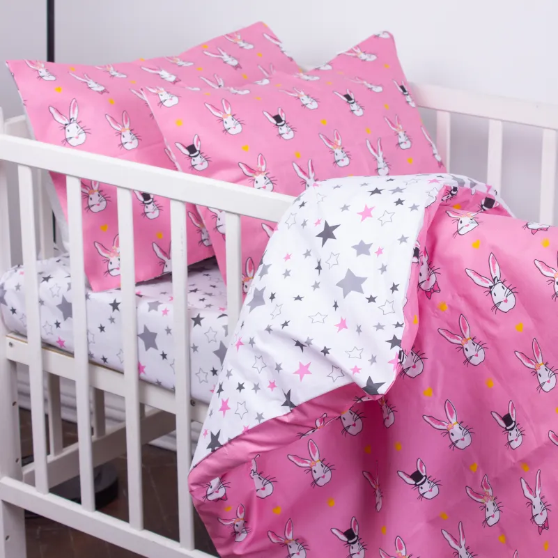 Комплект постельного белья Бязь LITTLE KIDS 17-0528 Bunnies pink