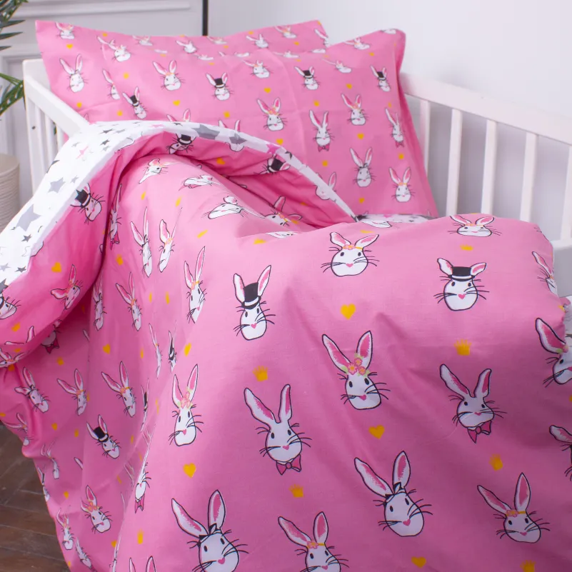 Комплект постельного белья Бязь LITTLE KIDS 17-0528 Bunnies pink - 3