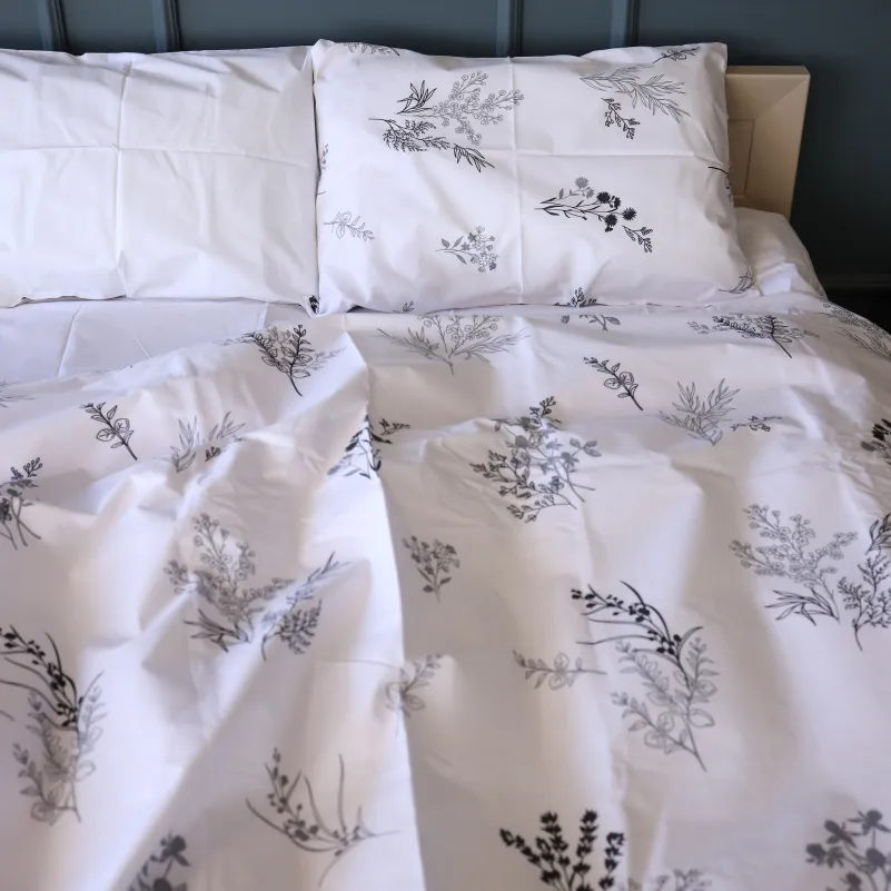 Пододеяльник  Бязь 17-0956 White Botanica