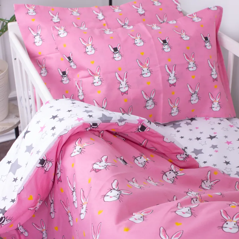 Комплект постельного белья Ranforce Elite LITTLE KIDS 17-0528 Bunnies pink - 2