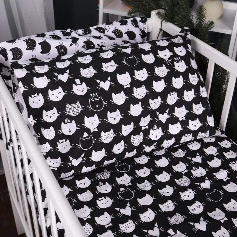 Комплект постельного белья Бязь LITTLE KIDS 17-0673 Monochrome Meows - 3