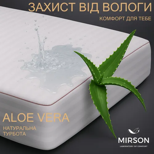 Наматрацник №316 Deluxe Тенсель (MODAL) Aloe Vera (водонепроникний з гумкою по периметру) УЦІНКА