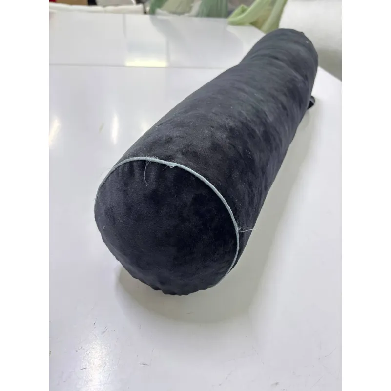 Подушка валик №8526 Velvet Line 28-0007 Black (велюр) - 50% EcoSilk / 50% піна Memory УЦІНКА - 2