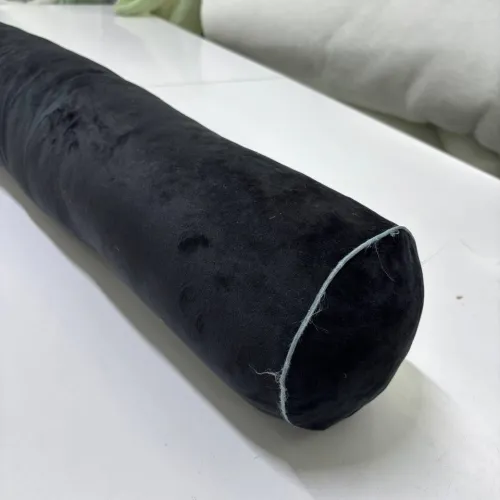 Подушка валик №8526 Velvet Line 28-0007 Black (велюр) - 50% EcoSilk / 50% піна Memory УЦІНКА - 2