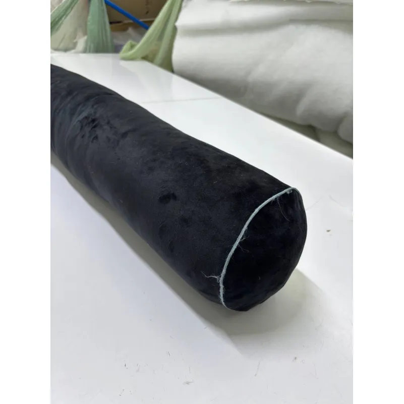 Подушка валик №8526 Velvet Line 28-0007 Black (велюр) - 50% EcoSilk / 50% піна Memory УЦІНКА - 1