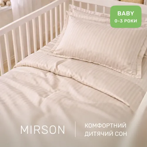 Комплект постельного белья Сатин BABY Satin Stripe 30-0004 Cream - 4