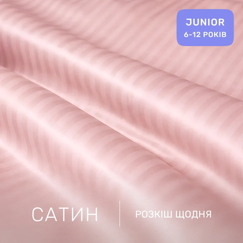Комплект постельного белья Сатин JUNIOR Satin Stripe 30-0007 Pink - 1