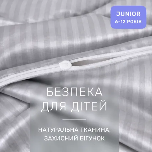 Комплект постельного белья Сатин JUNIOR Satin Stripe 30-0010 Light Gray - 3