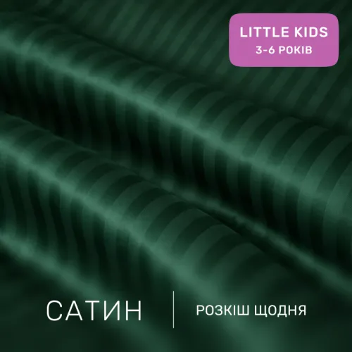 Комплект постельного белья Сатин LITTLE KIDS Satin Stripe 30-0017 Green - 2